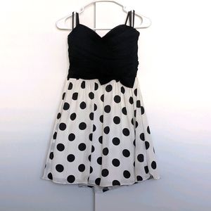 Black and White Polka Dot Cocktail Dress
